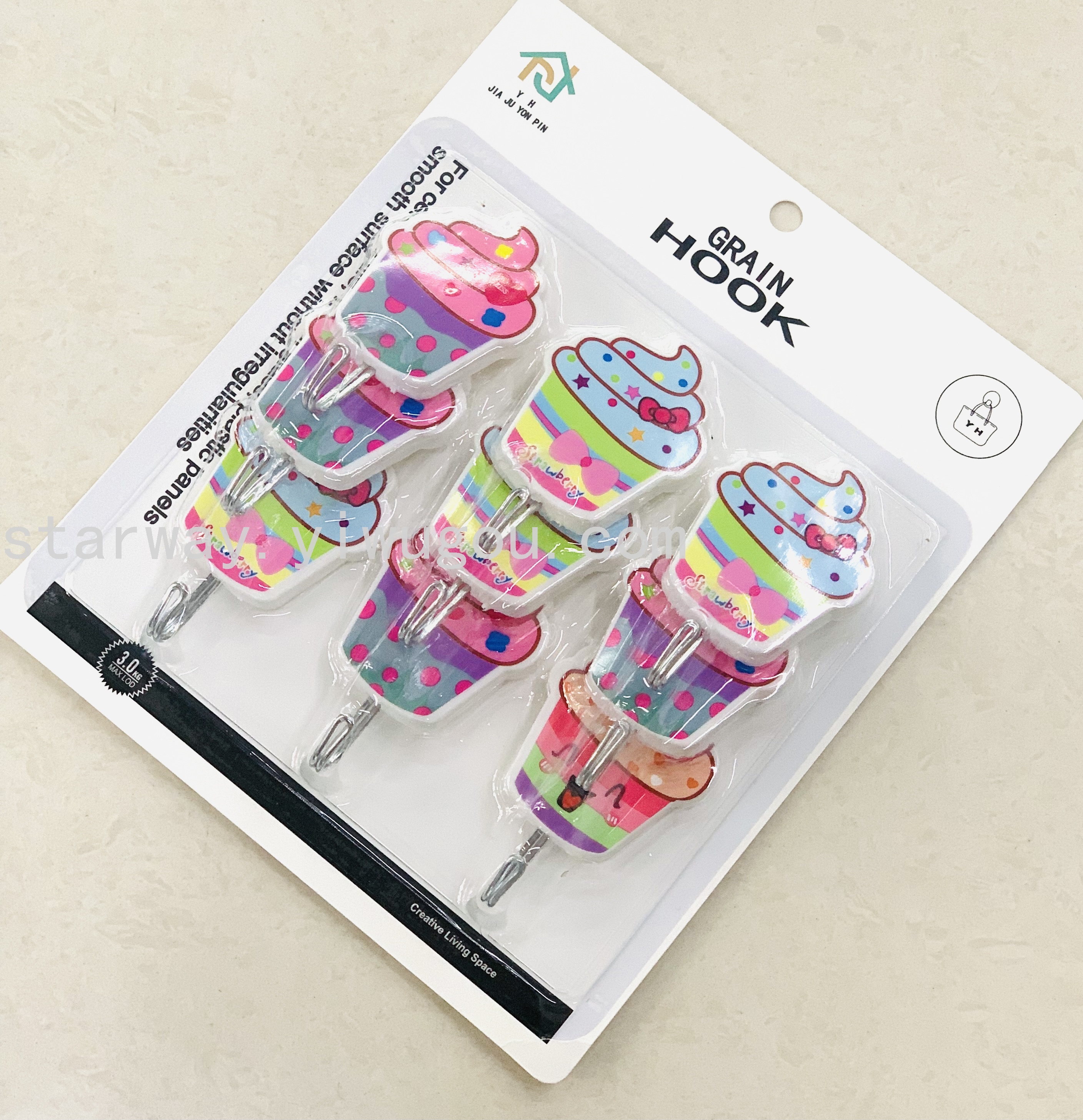 Fruit sticky hook, cartoon sticky hook, strong sticky hook, no-drilling sticky hook, convenient sticky hook, card suction sticky hook Item Picture