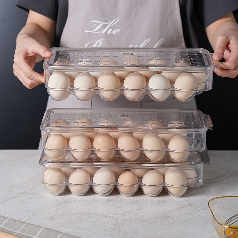 W15-2367 transparent square egg box, brand new plastic refrigerator egg box, kitchen duck egg storage rack box batch