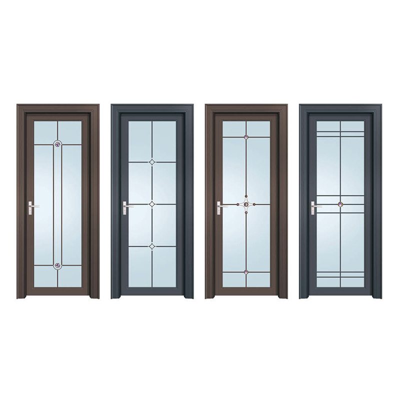 Bathroom swing door, household titanium-magnesium alloy double-layer tempered glass interior door, kitchen swing door customization Item Picture