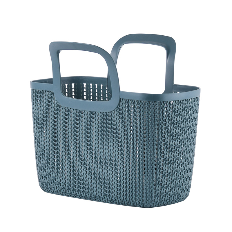 W15-2224 soft material hand-held storage basket, large plastic unbreakable, home fruit and vegetable storage basket, kitchen storage basket Item Picture