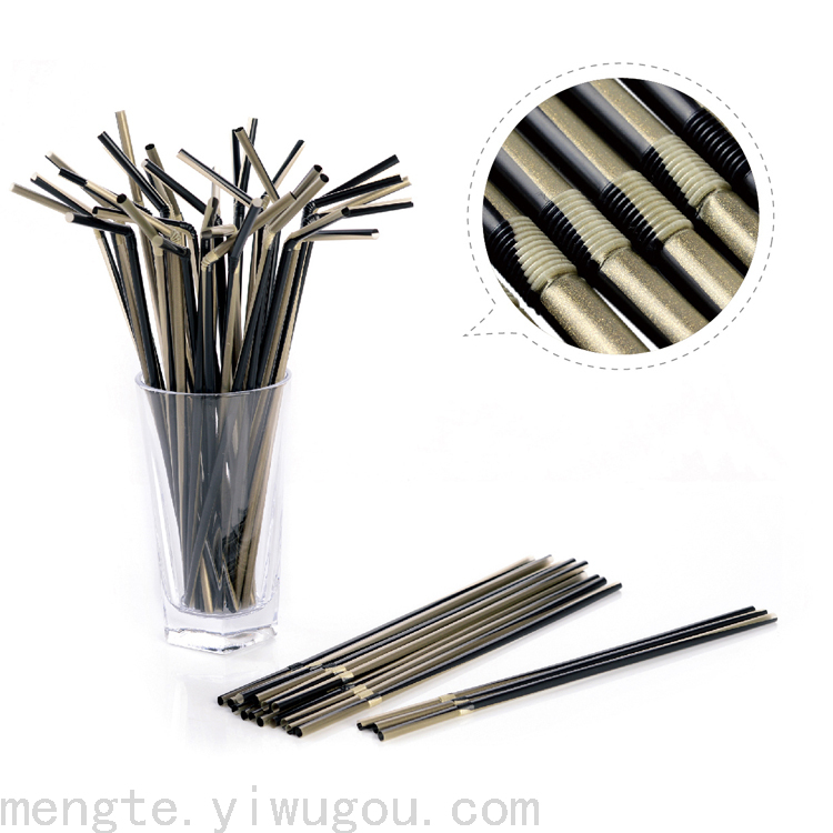 Manufacturers Wholesale Disposable Soy Milk Drink Juice Metal Color Tube 5Mm*21Cm100pcs Color Bar Bendable Straw Specification drawing