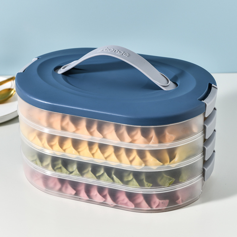 X127多层饺子盒冻饺子家用收纳盒包子水饺保鲜盒速冻馄饨盒详情图4