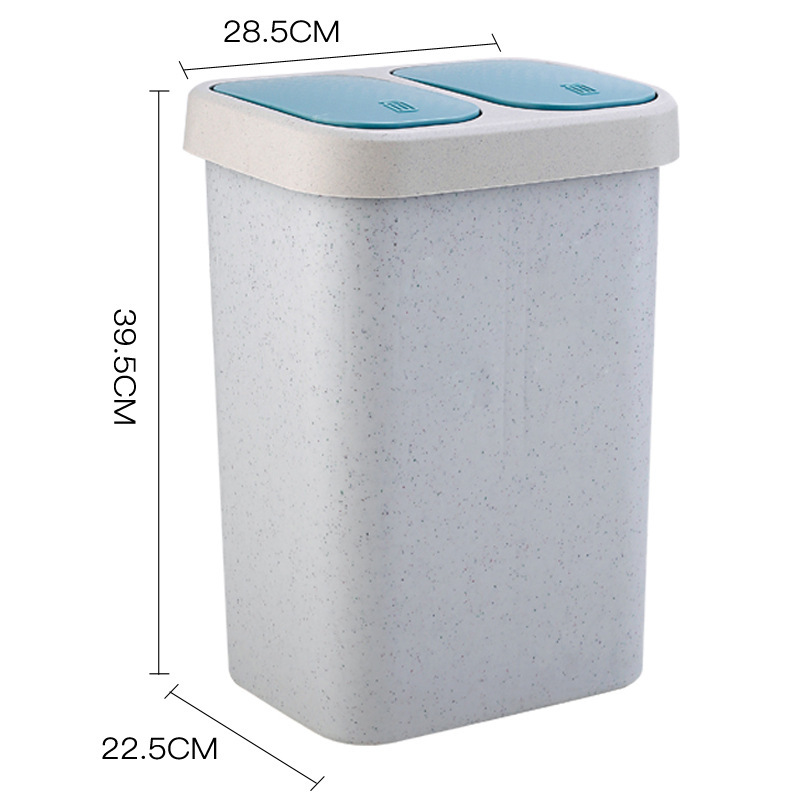 Wholesale of X127 kitchen classified trash cans, household storage plastic double-bucket dry and wet press large trash cans with LIDS Item Picture