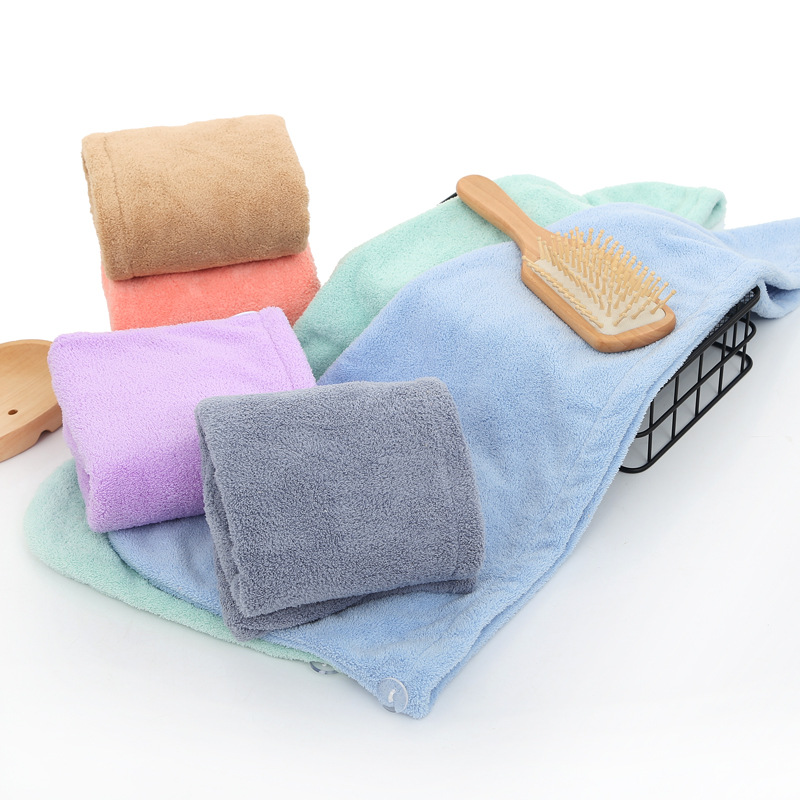 The high-density thickened coral fleece dry hair cap and quick-drying shower cap are soft and do not fade Specification image