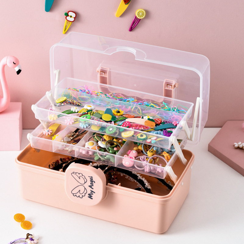 X127-8225 Medicine box, plastic medicine box, household storage, portable medical first aid kit, folding medicine storage box Specification image
