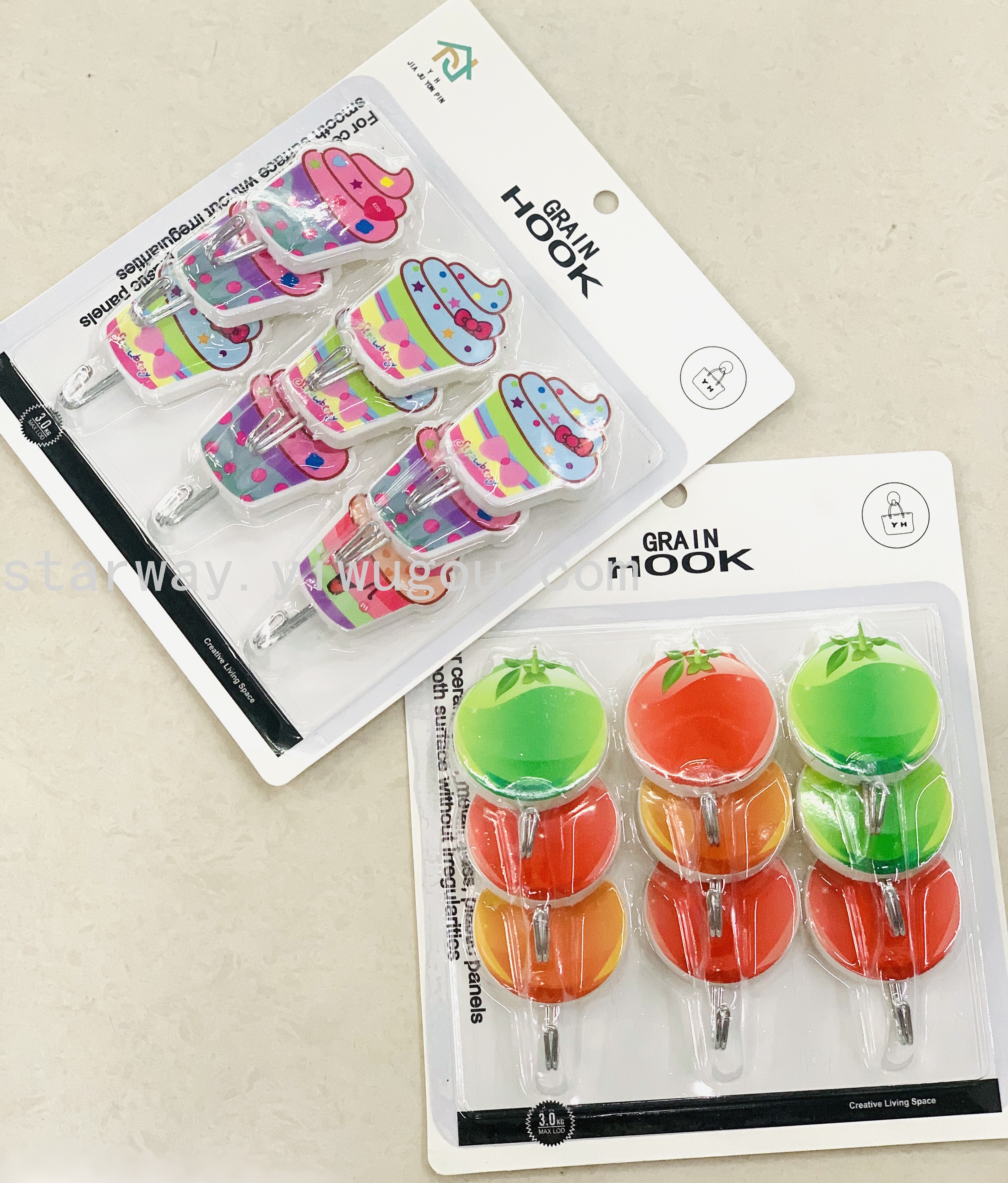 Fruit sticky hook, cartoon sticky hook, strong sticky hook, no-drilling sticky hook, convenient sticky hook, card suction sticky hook Specification image