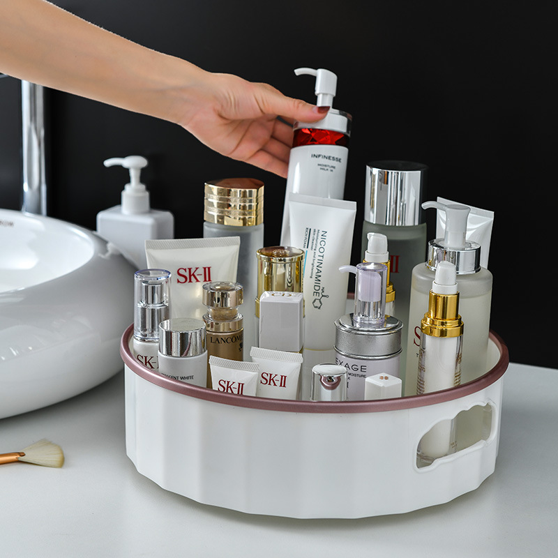 X127-8230 Rotating disk Storage rack, multi-functional anti-slip tray, seasoning bottle, kitchen adjustable storage box details Picture