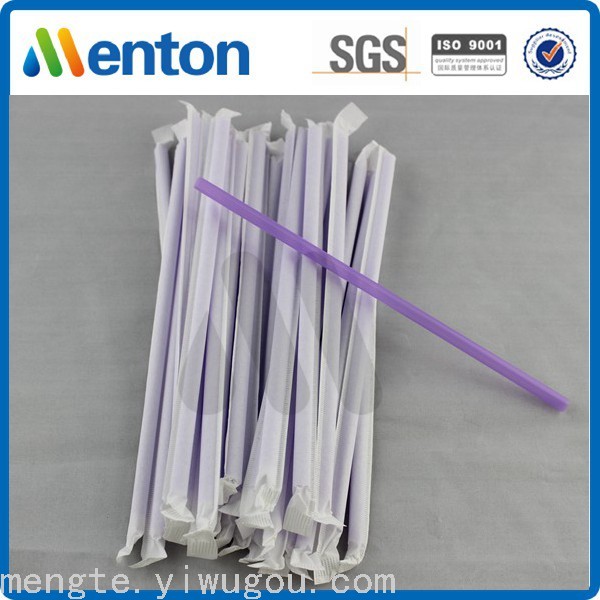 Paper Wrapped Straws White Bent Disposable Pp Plastic Straws Factory 6Mm*19.7Cm100pcs Single Paper Packaging Item Picture