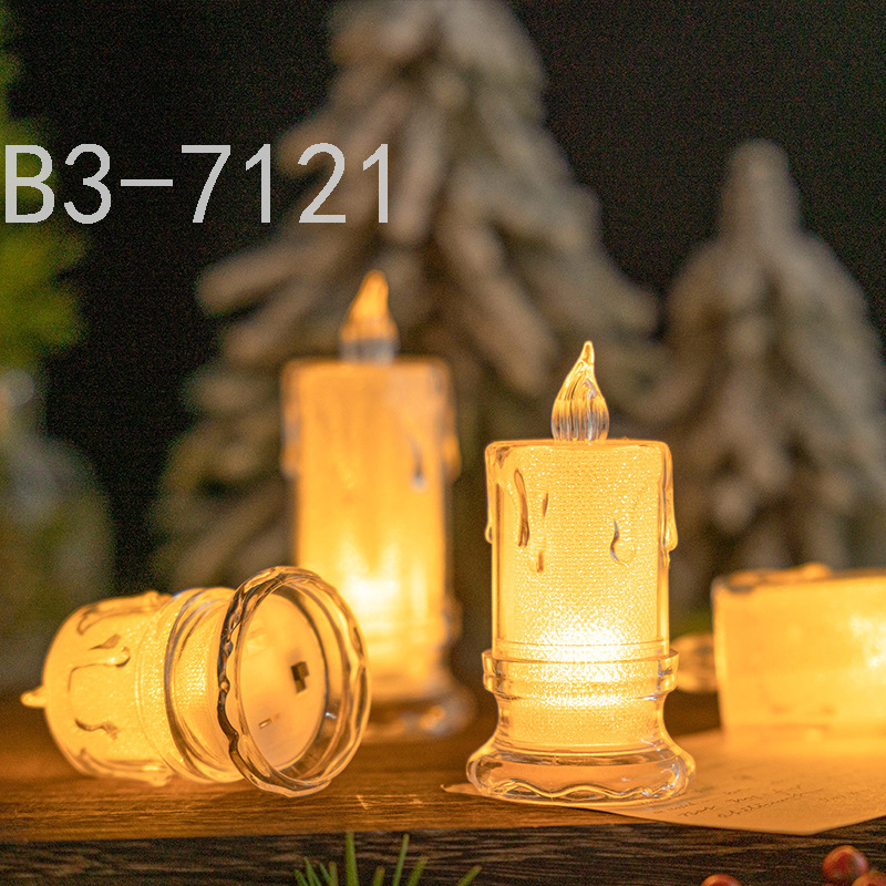 Electronic candles, LED crystal luminous candle lamps, simulated fake candles, proposal and birthday decoration, transparent tear candles