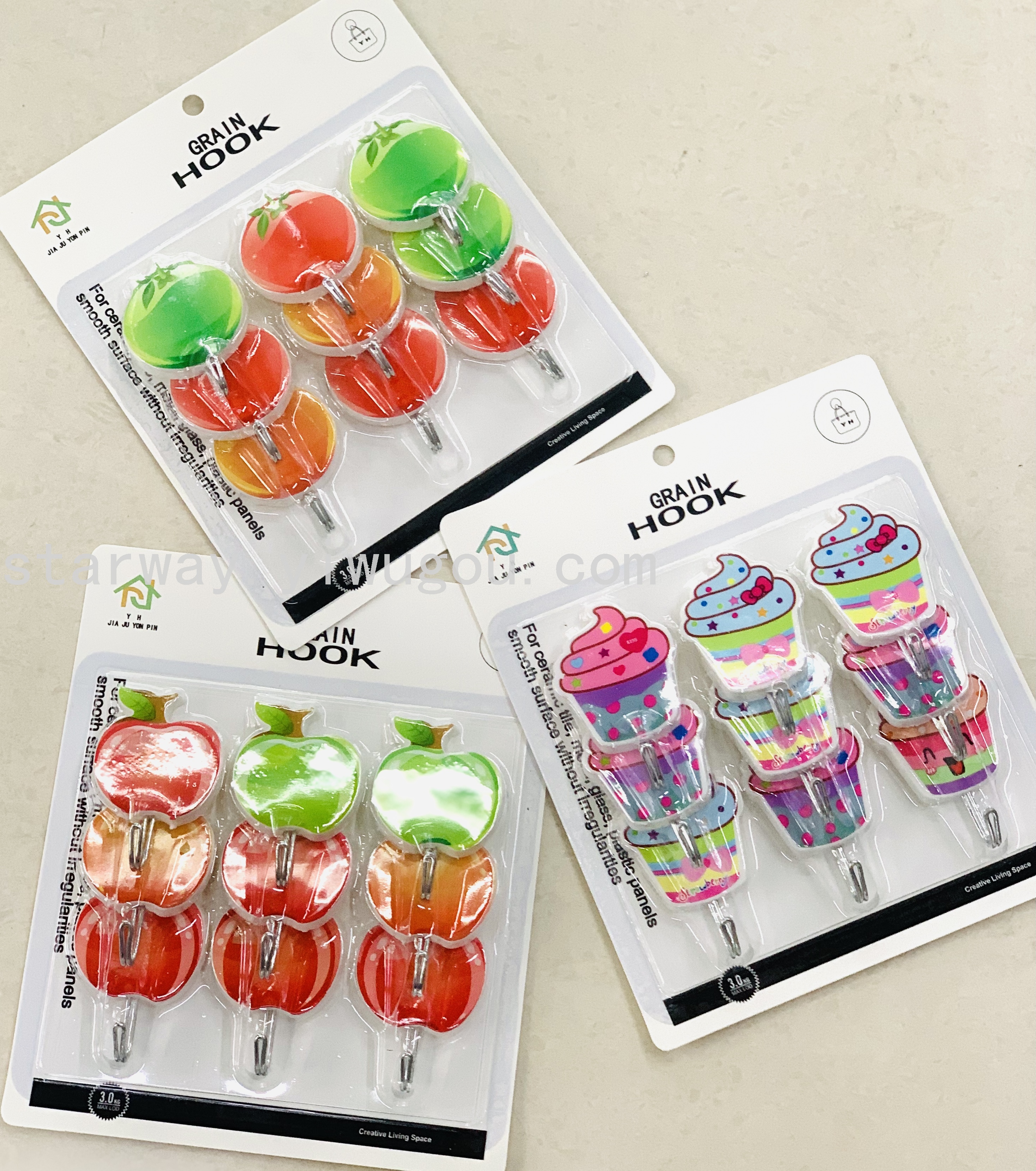 Fruit sticky hook, cartoon sticky hook, strong sticky hook, no-drilling sticky hook, convenient sticky hook, card suction sticky hook
