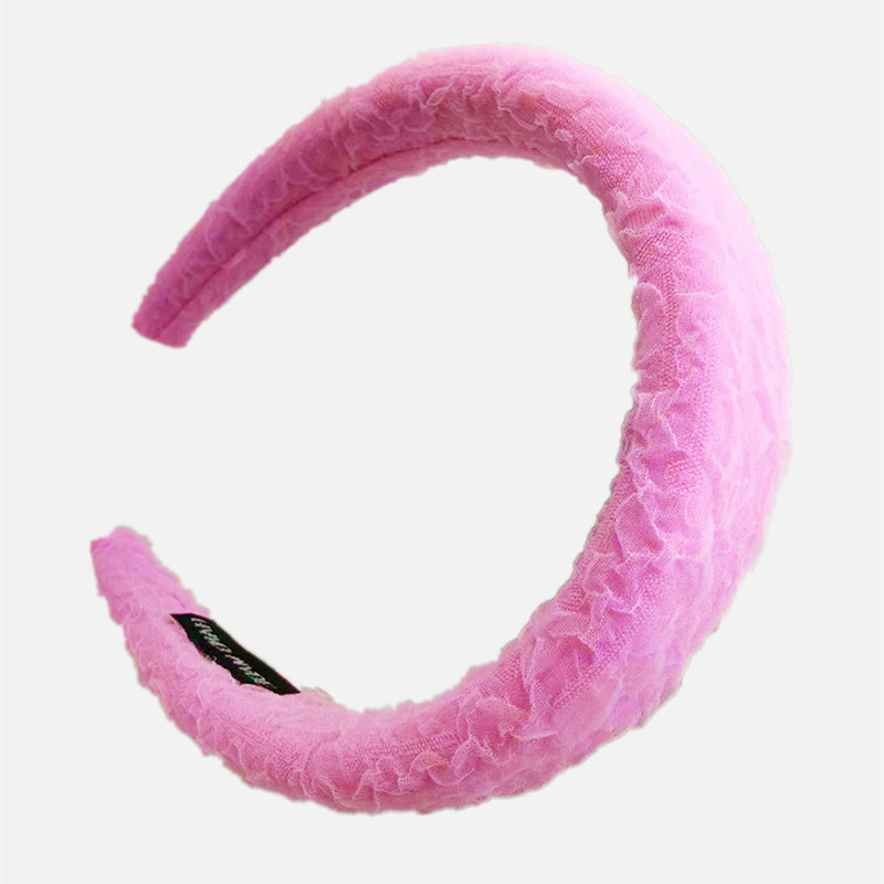 Seersucker Pleated Hair Clip Headband Network Red 2022 New High Cranial Sponge Head Band Candy Color Pressure Hair Circle Female Item Picture