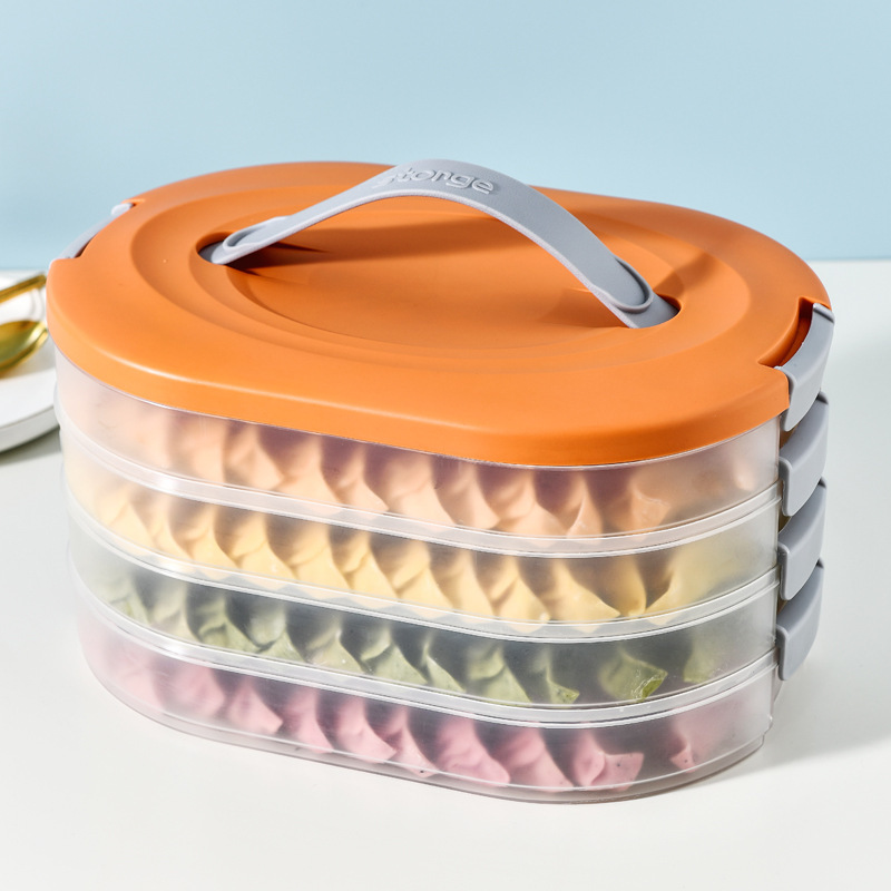 X127多层饺子盒冻饺子家用收纳盒包子水饺保鲜盒速冻馄饨盒详情图3