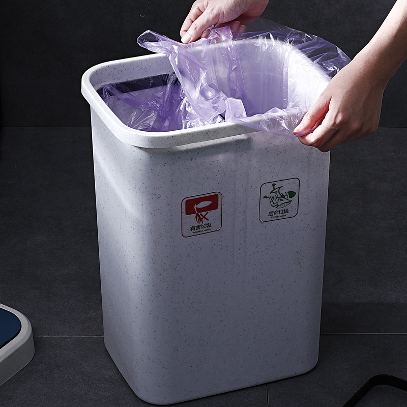 Wholesale of X127 kitchen classified trash cans, household storage plastic double-bucket dry and wet press large trash cans with LIDS Application Scenario