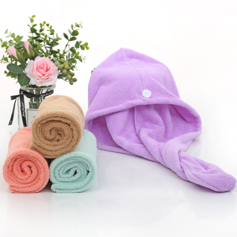 高密加厚珊瑚绒干发帽 速干浴帽  柔软不掉毛色