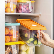 X127塑料冰箱收纳盒透明长方形抽屉鸡蛋食品冷冻储物盒密封保鲜盒