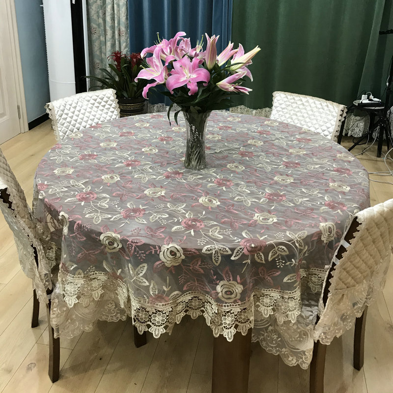 工厂批发现代简约餐桌布 厨房客厅圆形桌布 家用电视机防尘盖布
