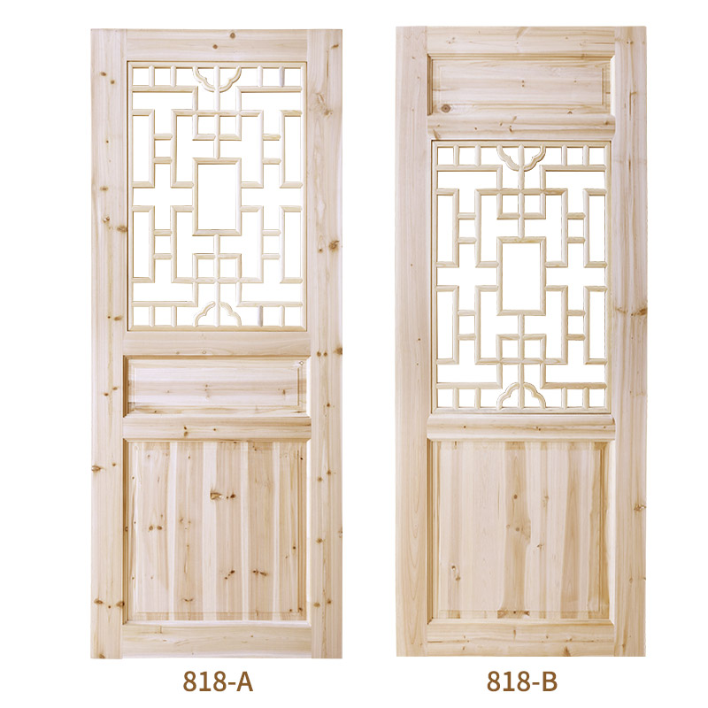 Custom-made new Chinese-style antique Windows with fir glass doors, solid wood barn doors, fir doors, and hollowed-out interior doors