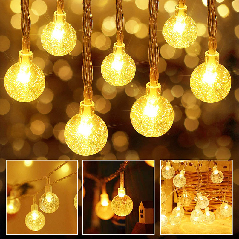 LED crystal ball light string bubble ball details Picture