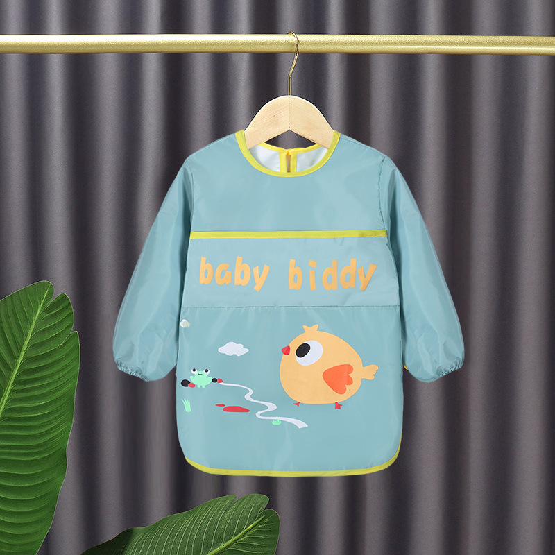 Children's waterproof aprons, children's extended drawing clothes, home boys' and girls' art painting anti-dirt baby long-sleeved covers Item Picture
