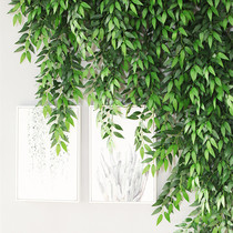 Simulation leaf landscape soft decoration design Bay leaf wall decoration shade green leaves forest is green plant false tree
