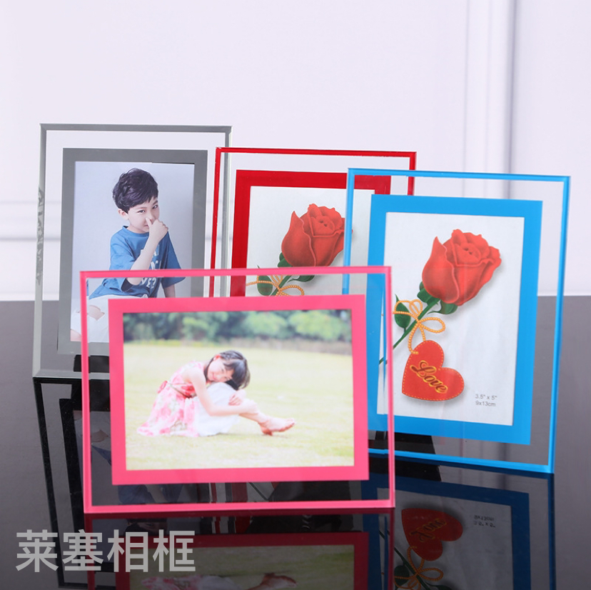 Colorful double-sided series products, decorative items, creative home decoration, living room and bedroom handicrafts, photos, glass photo frames