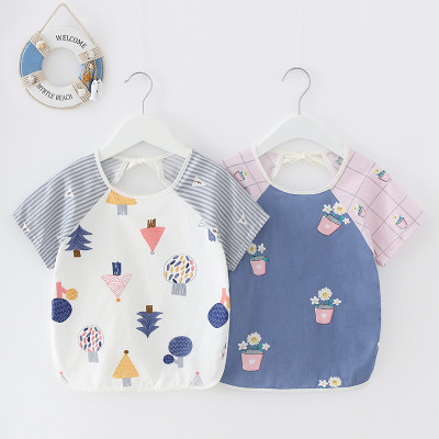 Baby eating covers, bibs, girls, long sleeves for spring and autumn, baby cotton, waterproof, boys, reverse dressing, children's aprons Specification image