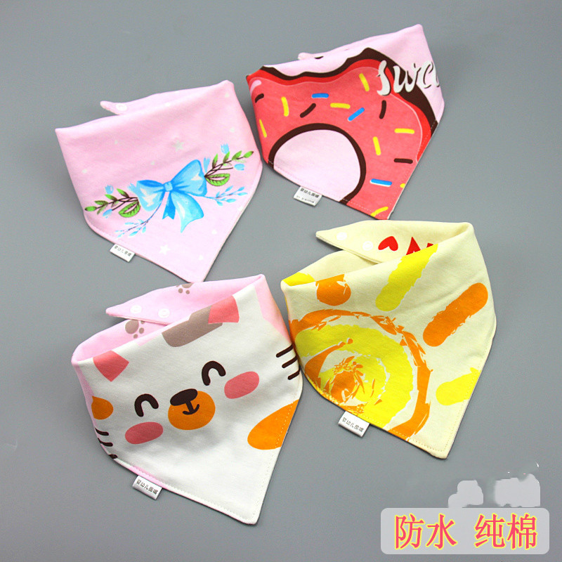 Baby saliva wipes, baby triangular wipes, pure cotton double-layer snap waterproof baby bibs, children's scarves for spring and autumn Application Scenario