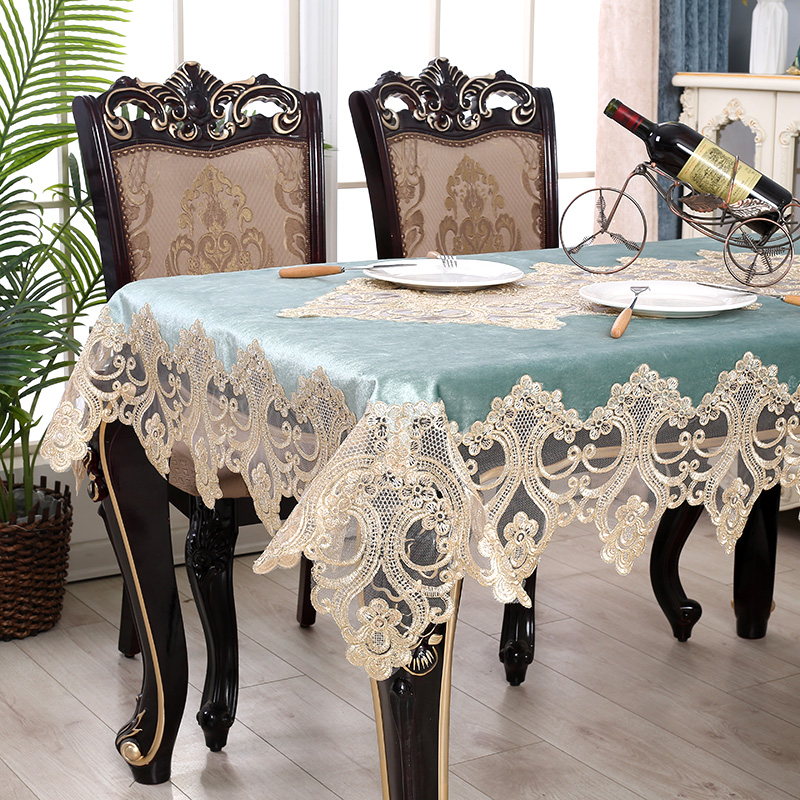 欧式长方形布艺轻奢风高级感网红客厅现代美式茶几高端台布餐桌布