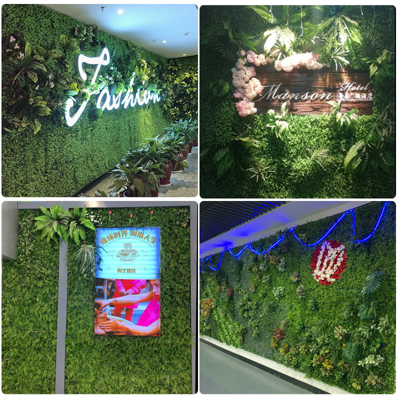 Artificial plant wall, indoor garden decoration, eucalyptus artificial turf, green plant background wall, lawn, plastic flower wholesale details Picture