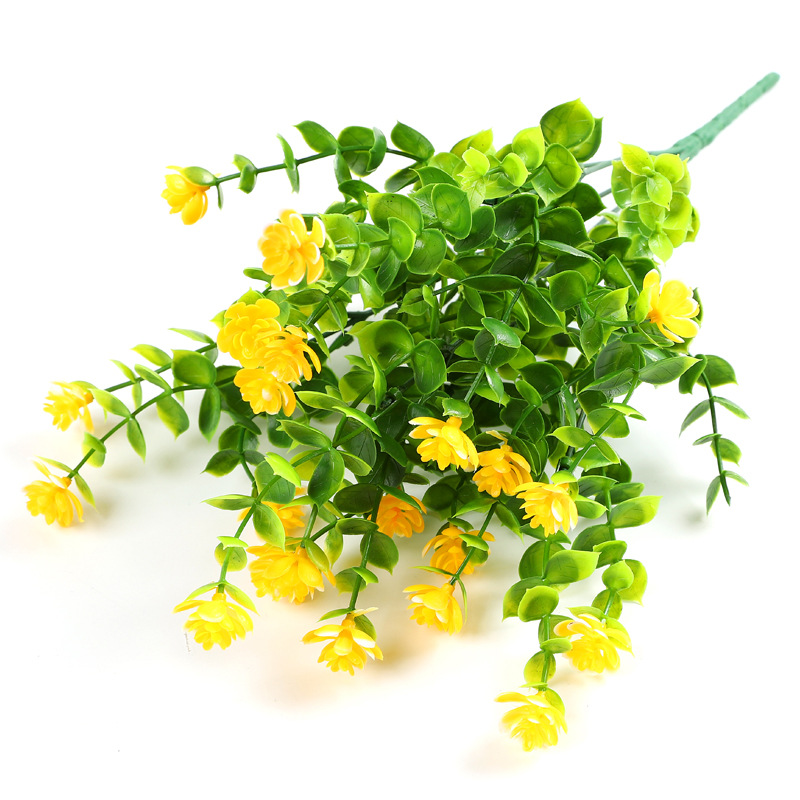 Artificial flowers, artificial lawns, artificial trees, artificial flowers, artificial lawns, artificial trees with 7 branches and 35 heads, eucalyptus roses, artificial flowers, money leaves, plastic lotus, wedding garden decoration, artificial flowers wholesale Application Scenario