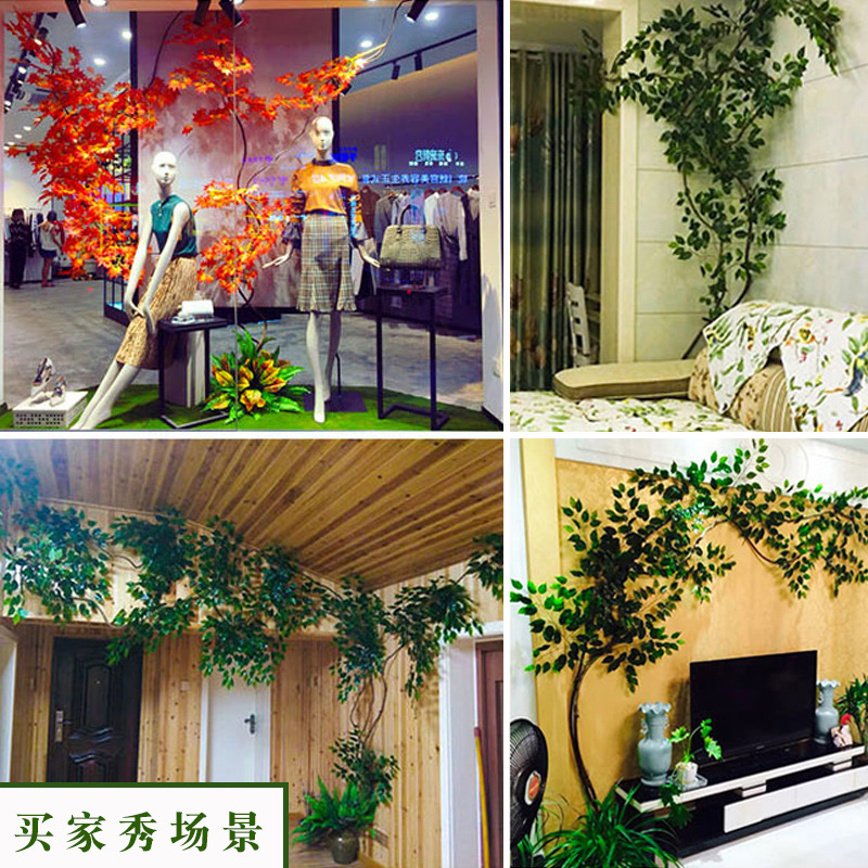 Artificial flowers, artificial lawns, artificial trees, artificial flowers, artificial lawns, artificial trees, artificial leaves, banyan leaves, green leaves, plastic artificial flowers, banyan branches, green plant leaves, artificial branches, popular landscape decoration artificial flowers, artificial lawns, artificial trees details Picture