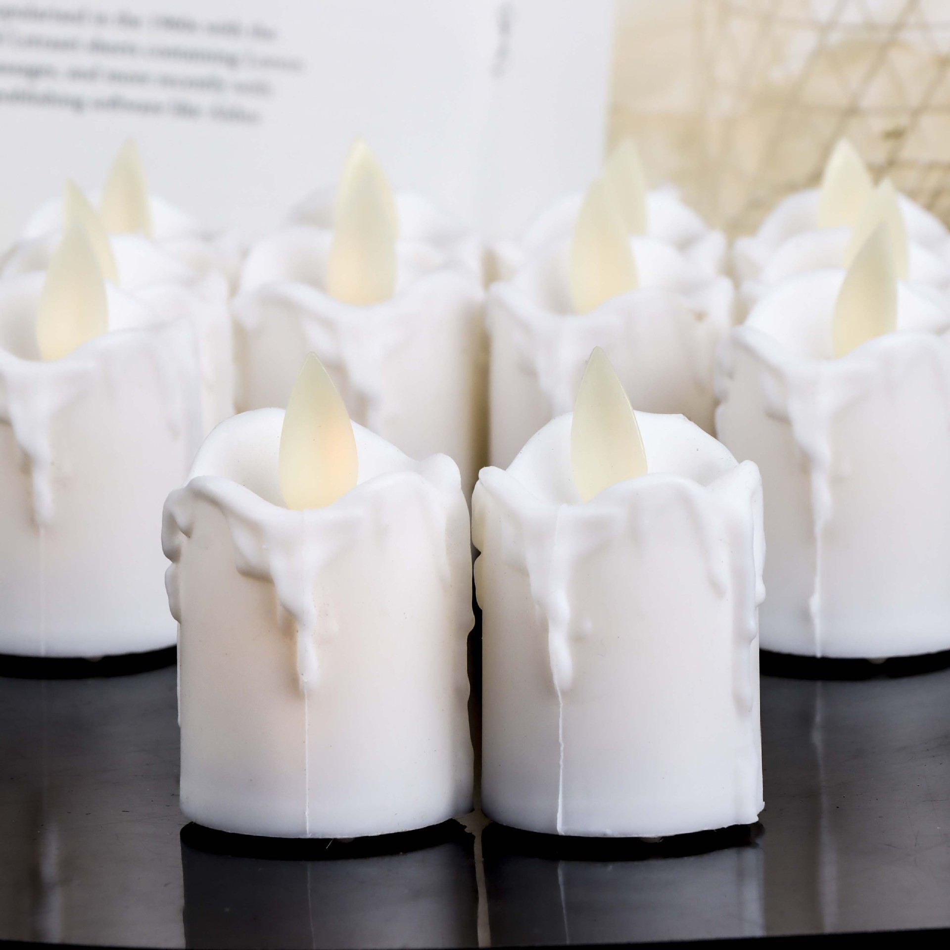 CR2032 Weeping Swing led candle Lamp for Christmas Decoration Home Electronic Tea Wax details Picture