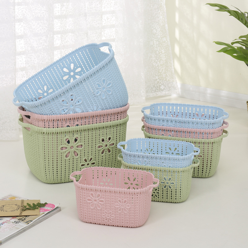 W15-2117 Creative Plastic Storage Basket, Large hollowed-out children's toy storage basket, kitchen vegetable storage basket details Picture