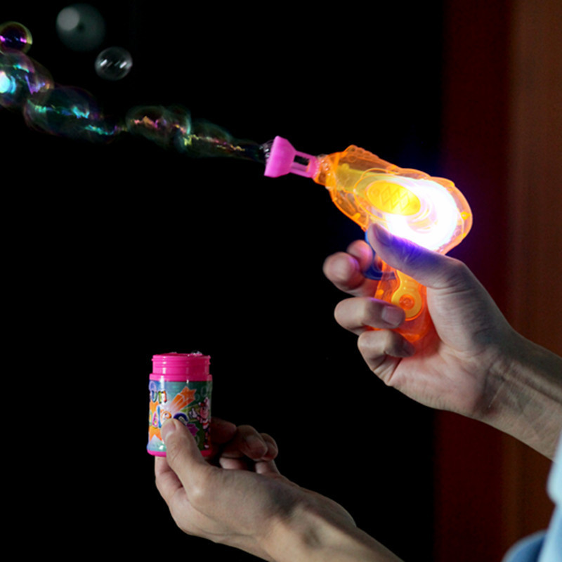 Inertial luminous bubble gun Transparent bubble gun bubble machine Street stall hot selling bubble blowing children's toys
