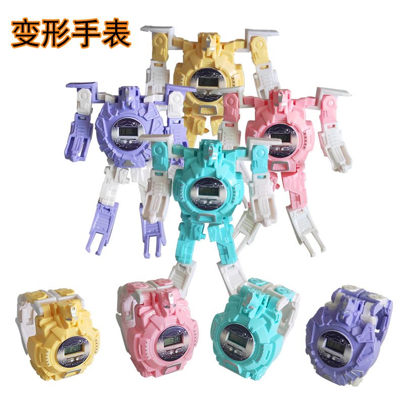 Cartoon morphing electronic watch robot children watch street stand school peripheral toy wholesale