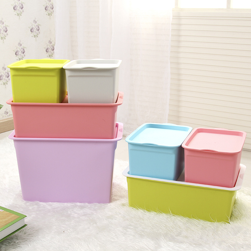 W15-2015 Kitchen covered plastic storage Large Sundries Multi-color storage Box Children's storage and organization Box manufacturer details Picture