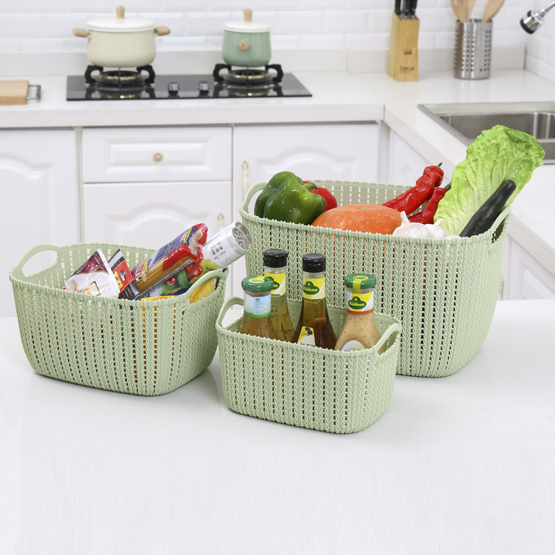 W15-2220 multi-functional fashionable storage basket, home dirty clothes hand-held hollowed-out solid color storage frame, factory direct sales details Picture