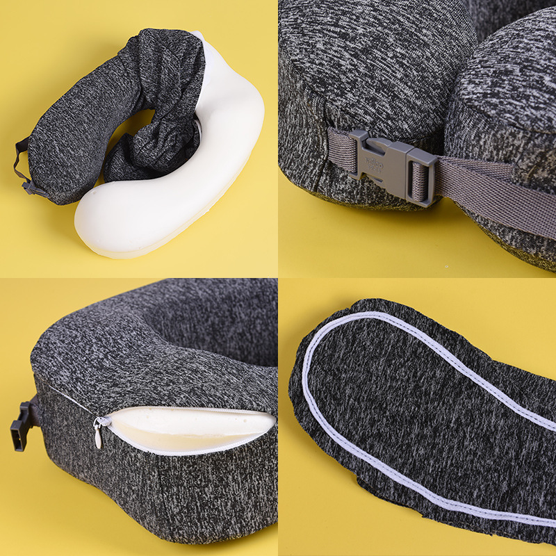 U-shaped pillow, memory foam travel pillow, airplane three-piece set, U-shaped pillow, neck guard pillow, detachable and washable neck support pillow Specification image