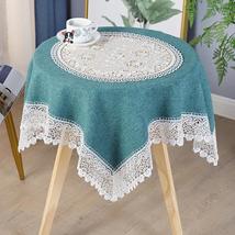 高档桌布布艺现代简约长方形清新纯色拼接镂空蕾丝茶几餐桌圆桌布