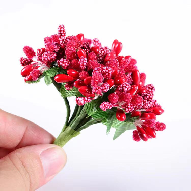 跨境花芯面珠玻璃珠婚庆喜糖盒配件新娘花束藤条花环藤圈diy材料