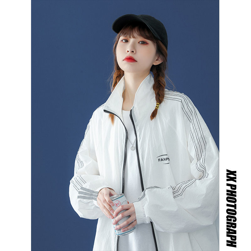 Student sun-protective clothing for girls 2022 new large-sized top, summer sun-resistant thin loose sun-protective jacket for girls details Picture