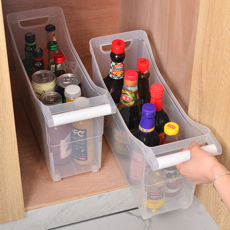 W15 Kitchen pulley storage Box, thickened eco-friendly PP plastic storage box, large-capacity kitchen storage box wholesale Specification image