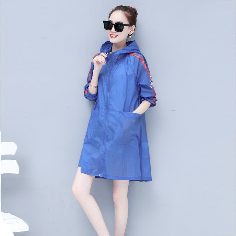 2021 new style sun-protective clothing for women, mid-length, versatile, UV-resistant, outdoor beach, large-sized light jacket, loose version Application Scenario