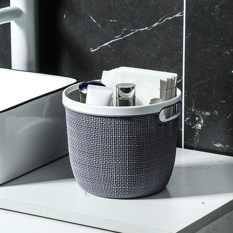 W15-2410 large hand-held dirty clothes basket with plastic pressure strips and hollowed-out bathroom storage basket for changing and washing clothes storage