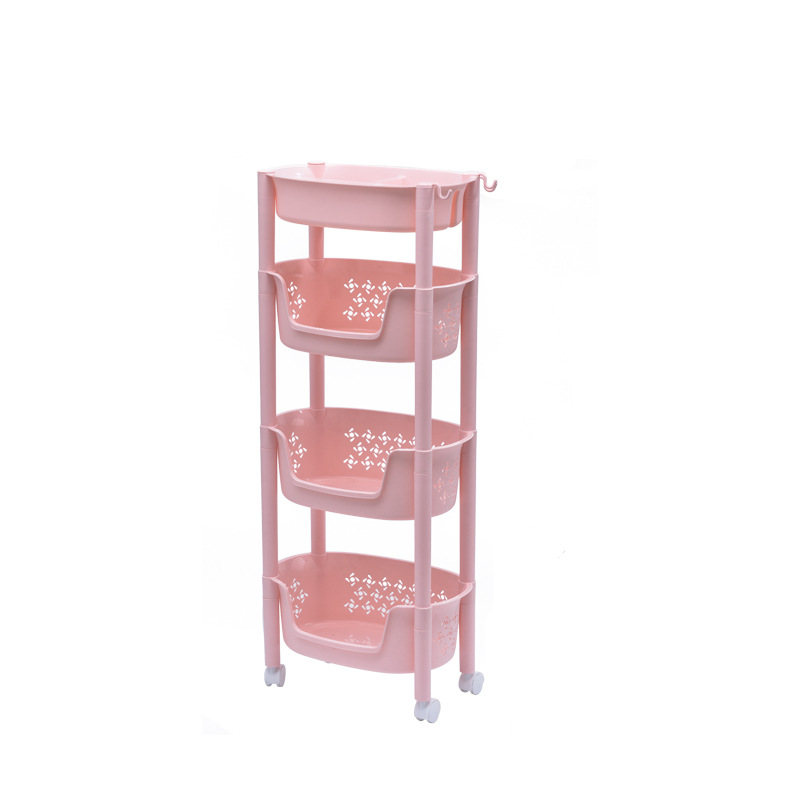 W15-2338 Kitchen plastic vegetable and fruit sorting rack with three or four layers including vegetable boxes, bathroom towel changing and washing storage rack Item Picture
