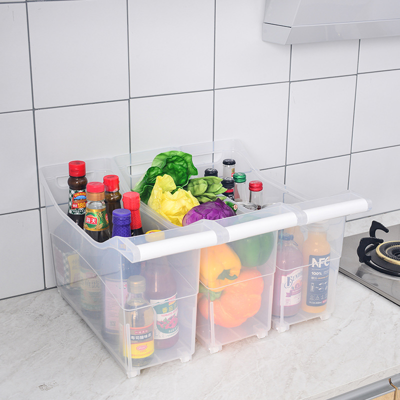 W15 Kitchen pulley storage Box, thickened eco-friendly PP plastic storage box, large-capacity kitchen storage box wholesale details Picture