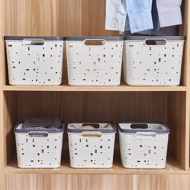 W15-2491 Plastic layer-on storage basket Office organizing frame School papers and books storage basket