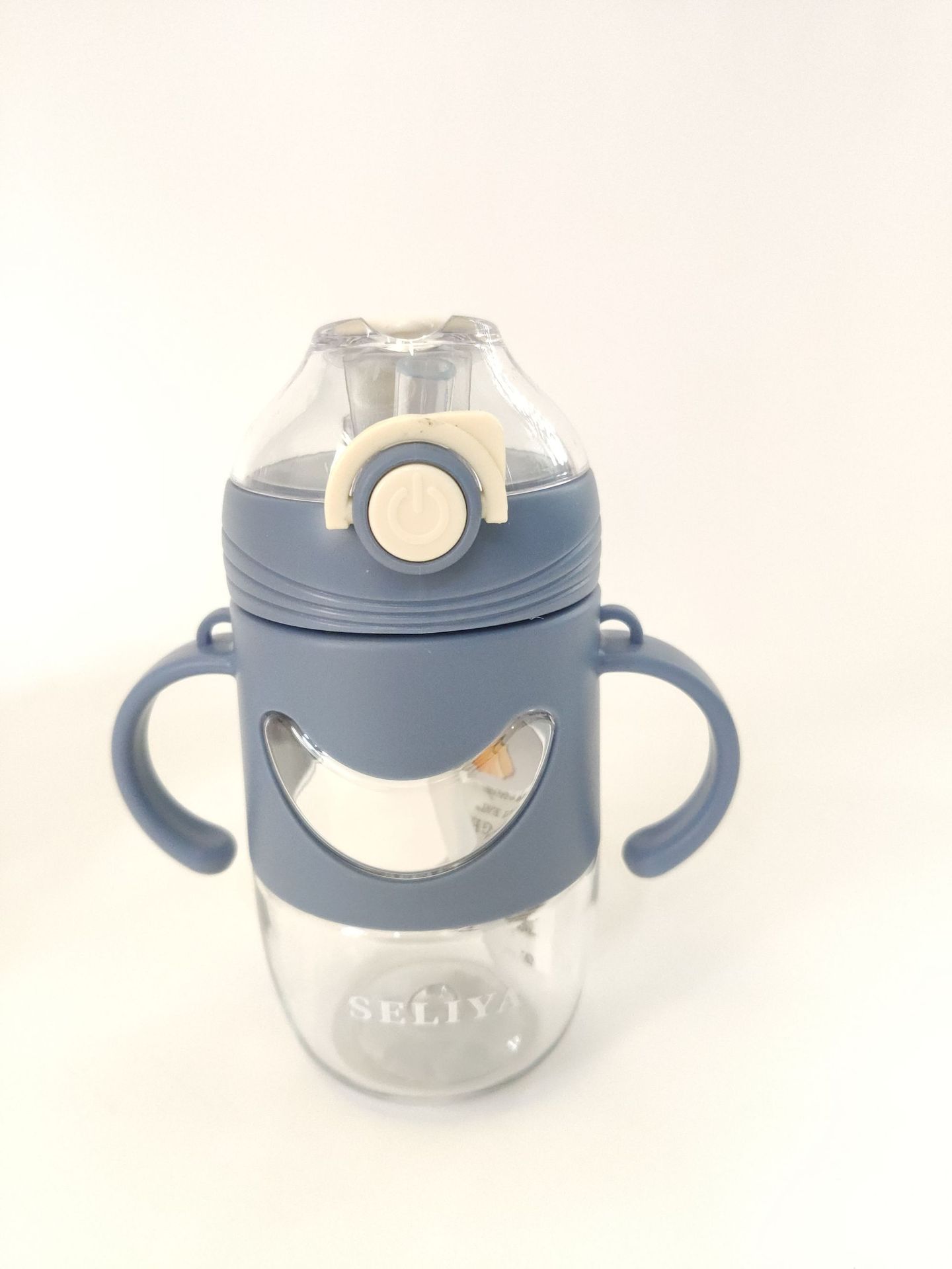 Baby drinking cup, leak-proof water bottle, children's summer cup, cute cartoon with handle, dual-purpose straw water cup Item Picture