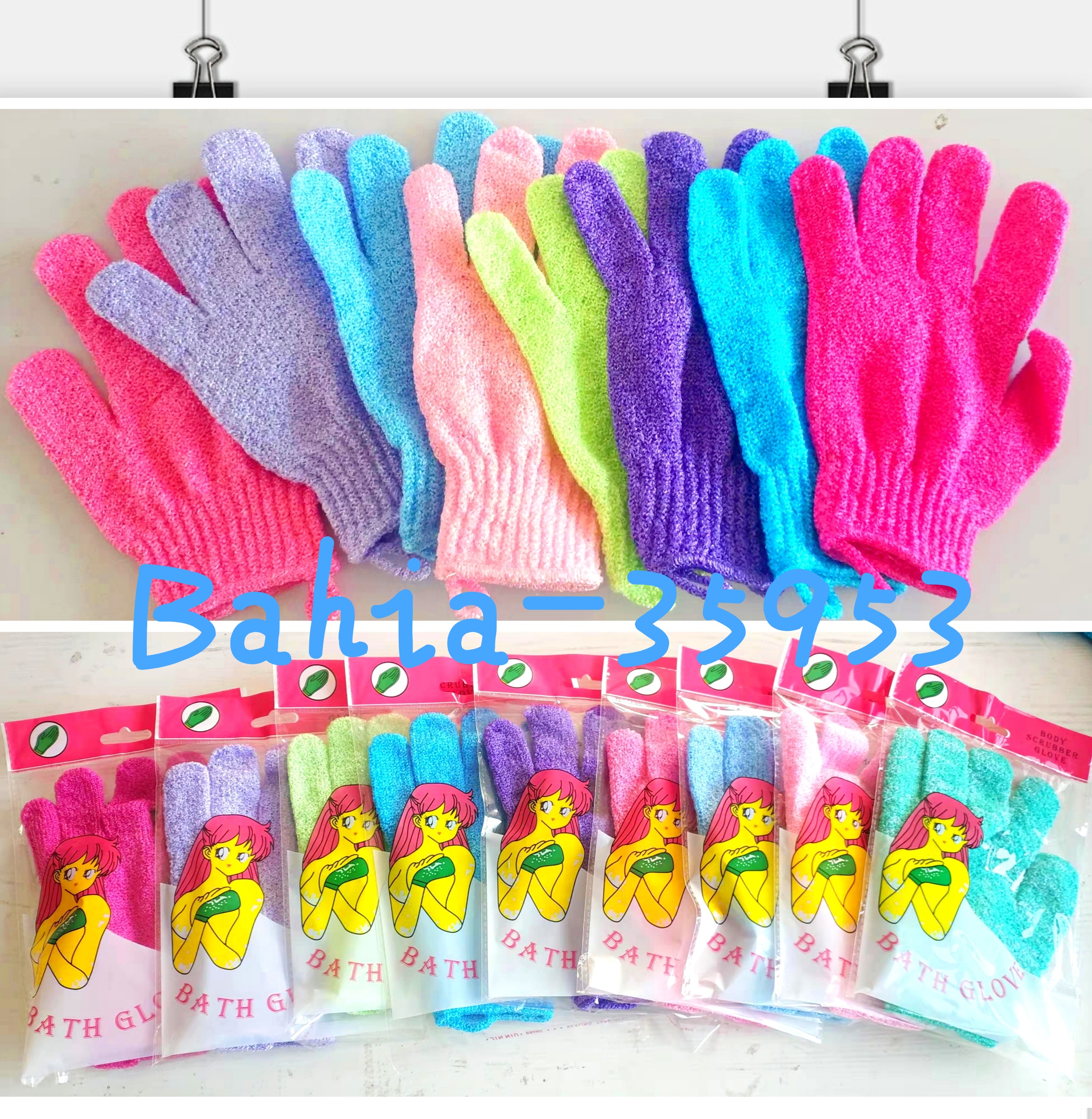Exclusive for major e-commerce platforms: Double-sided jacquard bath gloves, frosted thickened bath towels, scrubbing bath belts with lashing ropes details Picture