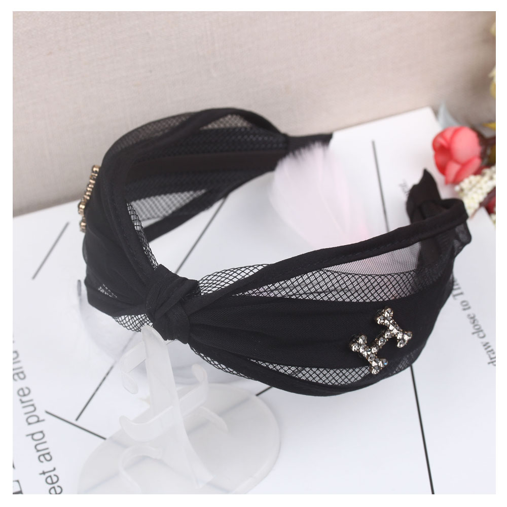 Wholesale of accessories: Asymmetrical bow wide-edge hair bands for women, Korean Internet celebrity hair clips, simple and versatile hair accessories headbands Specification image